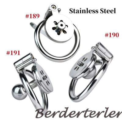 2024 Male Stainless Steel Flat Chastity Cage Negative Lock Sissy Cage Belt