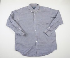 Vintage Ralph Lauren Shirt Mens Large Button Down Blake Oxford Check FLAW 