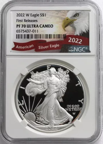 2022 W Proof American Silver Eagle First Releases 1oz Silver Coin NGC PF 70 UC