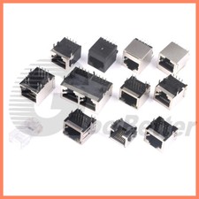RJ45 Sockets Adapter Connector Plug PCB Mount Shielded Network With/ Without LED