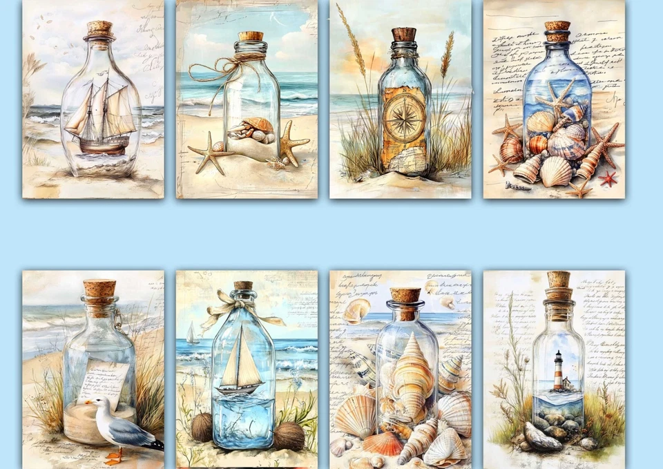 CREATION ART beach Holiday Card Toppers for Cardmaking & Scrapbooking, Ephemera, Gift Tags