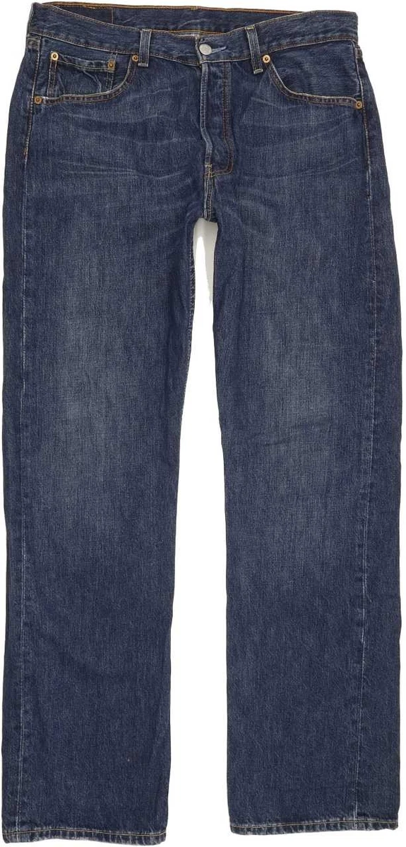 Jeans Levi’s 501 Homme – Taille W34 L31, Coupe Droite Boutonnée, Délavé Bleu, Très Bon état