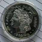 1990 Morgan Silver Trade Unit 1 Oz  of .999 Fine Silver Round In Capsule