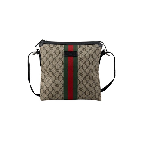 Gucci Beige GG Coated Canvas Medium Ophidia Web Messenger Bag