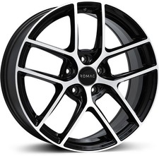 Alloy Wheels 17" Romac Diablo Black Polished Face For Nissan Primera [Mk2] 96-02