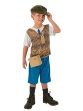Rubies Official VE Day WW2 School Boy Childrens Kids Fancy Dress Costume New