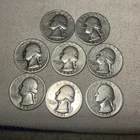 LOT - 8  Washington Silver Qtrs, 90% Silver, Circulated, Ungraded, from 1940s.