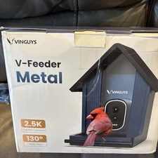 VINGUYS Bird Feeder with Camera, Smart Bird Feeder, Auto-Capture 2.5K UHD - Blue