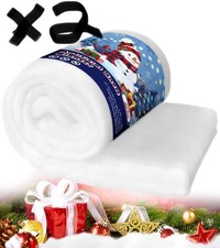 2.62X7.87 Ft Fake Snow Blanket, Thickened Fluffy Christmas Artificial Snow LOTx2