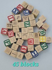 45 Melissa  Doug Colorful Wooden Alphabet  Number Blocks With Storage Bag