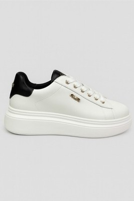 4US Damen Sneaker mit Schnürung by Paciotti - BIA/NER (Weiß/Schwarz)