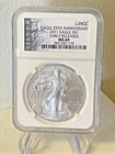 2011 NGC MS69 ~ 25TH ANNIVERSARY AMERICAN SILVER EAGLE ~ 1 TOZ .999 SILVER ~ ER