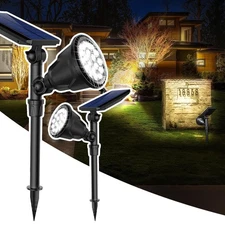 Solar Spot Lights Outdoor, 600LM Outdoor Spotlight Waterproof Landscape Light...