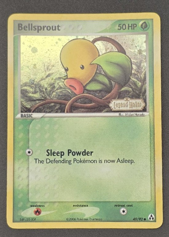 Pokemon - Bellsprout - 49 - Legend Maker - Reverse Holofoil - NM - Stamped