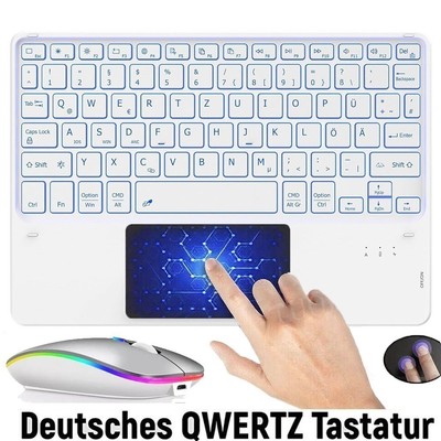 QWERTZ Beleuchtete Tastatur Maus Für Huawei MatePad 11 SE T10S Honor Pad X9 X8A