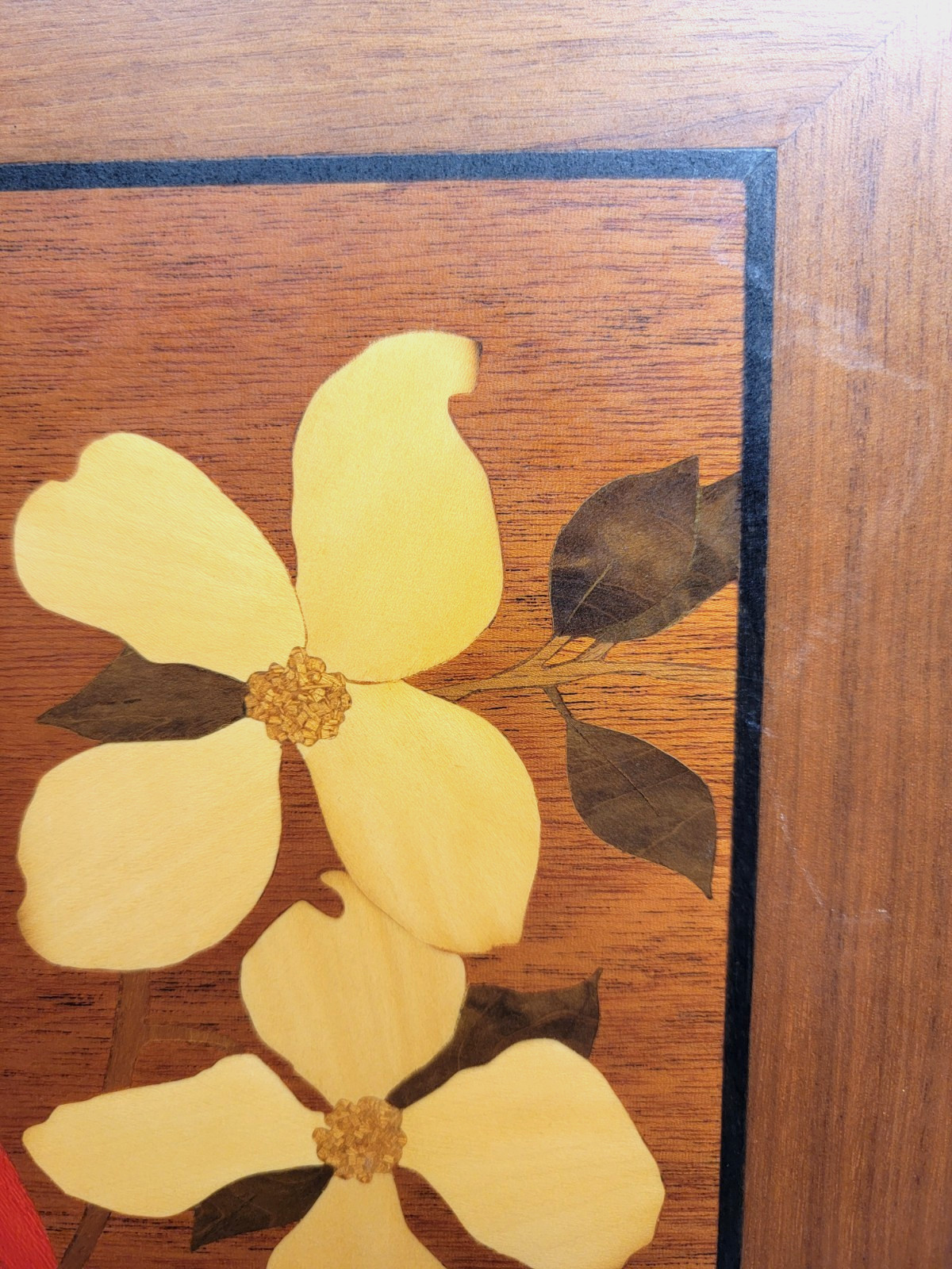 VTG Handmade Wood Inlay Marquetry Cardinal Wall Hanging 11.5" x 14.5" Thornhill