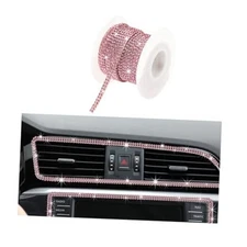 Bling Car Trim Self Adhesive, 16.4 Ft Auto Interior Exterior Crystal Pink