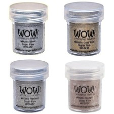 Wow Embossing Powder Super Fine Metallic Bundle: Gold, Silver, Platinum and ...