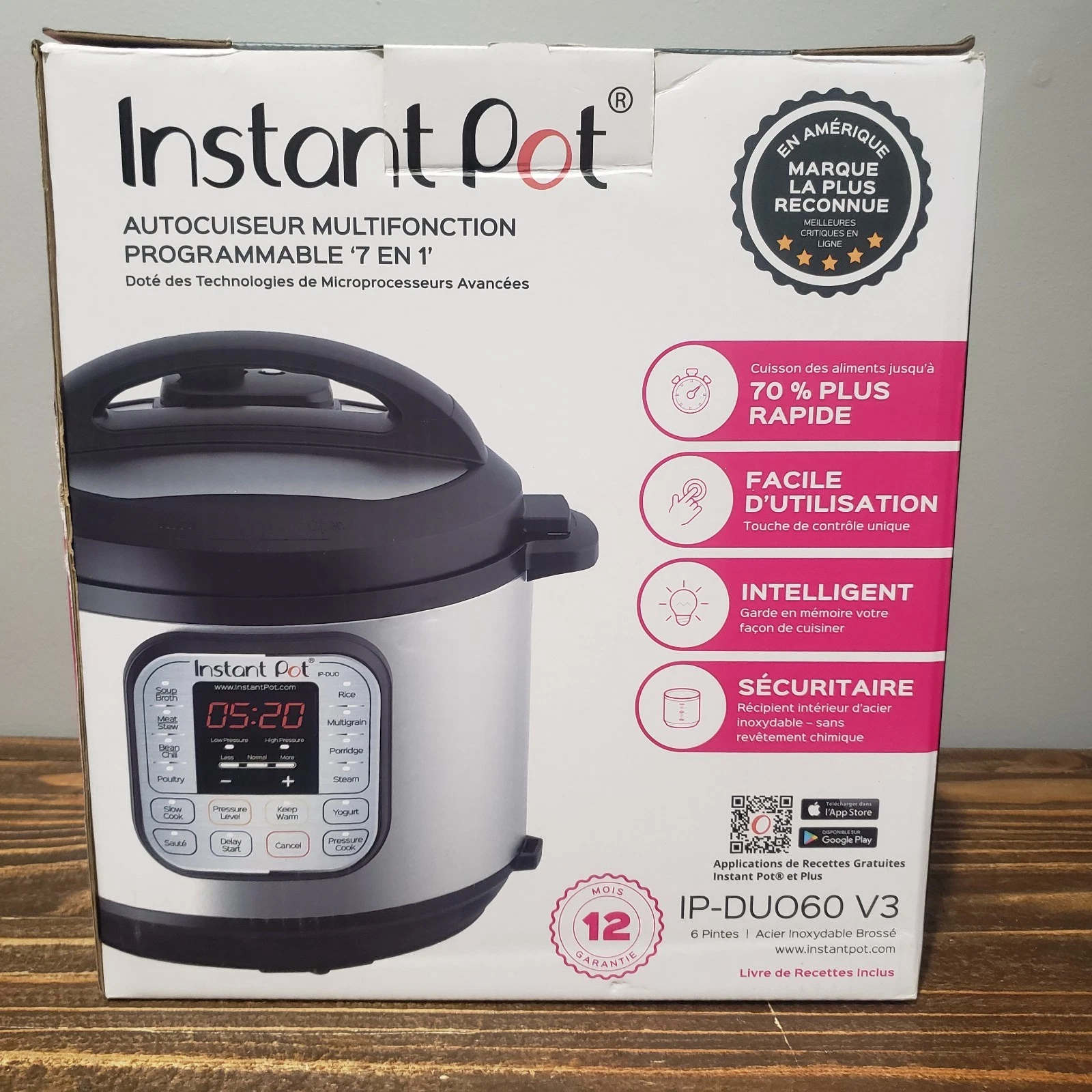 Instant Pot 7 in 1 Electric Pressure Cooker Black Silver New