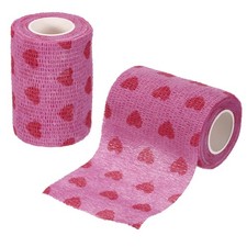 Pet Wrap Bandages 3 Inch 5 Yard Dog Bandage Wrap Pink/Heart 2Pcs