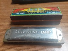 Vintage Harmonica Hohner Auto Valve Harp Key C Octave Tuned READ