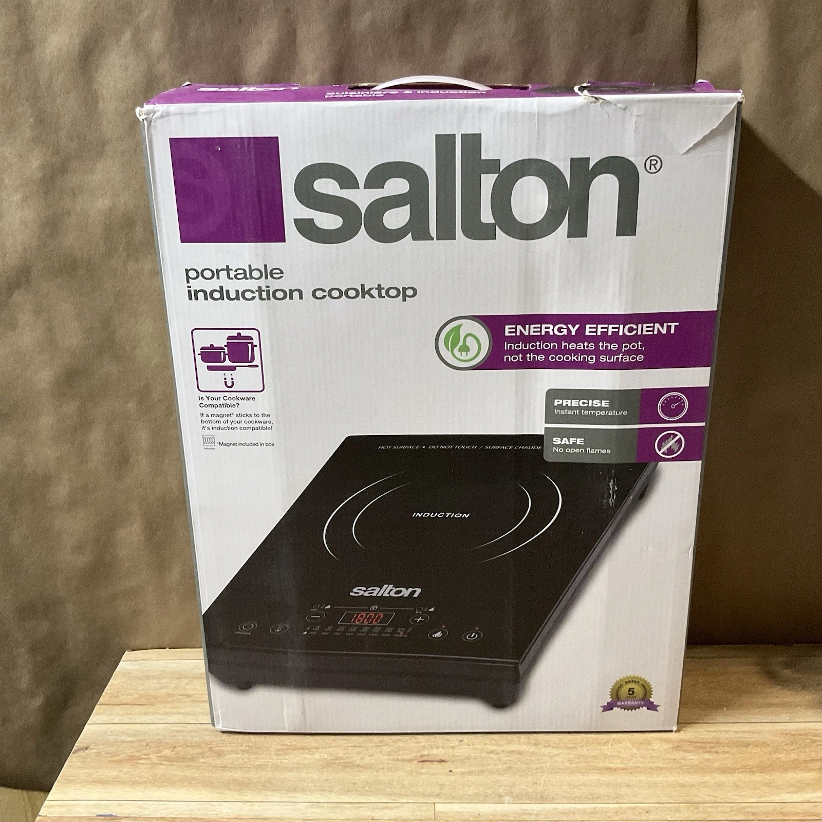 Salton Portable Induction Cooktop Cool Touch 8 Temperature Auto Shut Off
Opens in a new window or ta