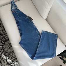 Dickies Denim Bib Overalls Mens 36X34 Blue Carpenter Work Utility Work Wear