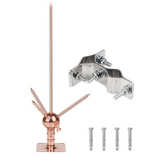 Lightning Rod,Copper Brass Lightning Rod Kit Detachable Lightning Protection Equ
