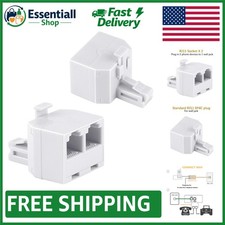 RJ11 Duplex Wall Jack Adapter - Dual Phone Line Splitter for Home Office