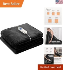 Ultimate Comfort Heated Throw with Foot Pocket - Machine Washable Flannel 50x60