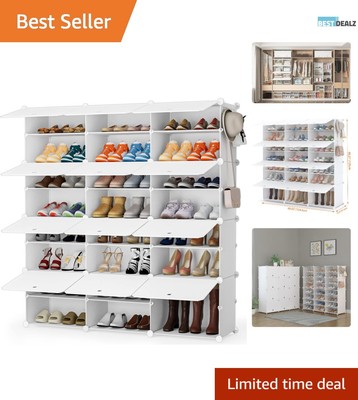 Space-Saving 8-Tier Shoe Organizer - 48 Pair Capacity for Clutter-Free Living