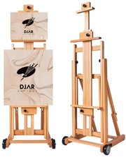 Large H-Frame Easel, Versatile Adjustable Beech Wood Studio Easel for Paintin...