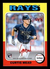 2024 Topps HERITAGE CURTIS MEAD REAL ONE RED INK AUTO 23/75 RC RAYS ROA-CME