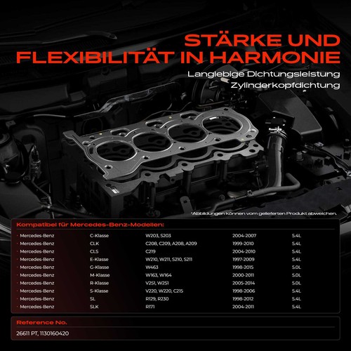 Zylinderkopfdichtung für Mercedes-Benz C-KlassW203 S203 C208 C219 W210 S210 - Photo 3/8