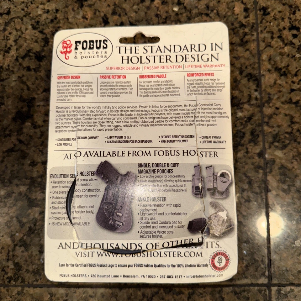 Funda Cinturón Derecha FOBUS Ruger Lcp,Kel-Tec P-3at 2da Generación KT2GCT Foto 3 de 4