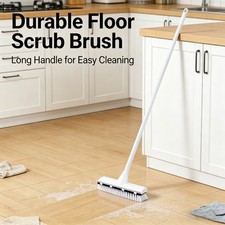 Long Handle Floor Scrub Brush Stiff Bristles Brush Scraper Tile Deck Clean Tool