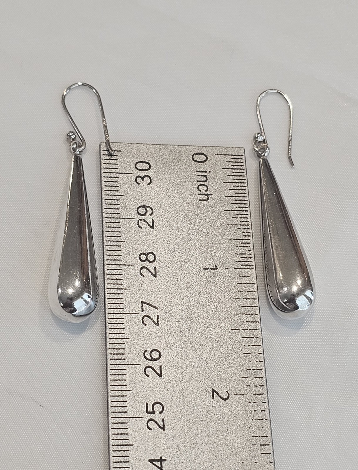 925 Solid Teardrop Earrings (E250) - image 8