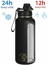 950ml Insulated Stainless Steel Water Bottle Leakproof Thermal Flask Hot & Cold