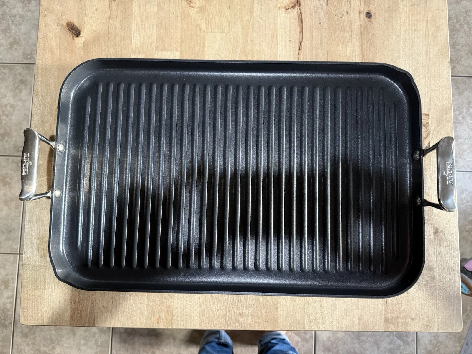 All-Clad NS1 Griddle Pan Nonstick Double Burner Grill 21" x 13" Grill Anodized
