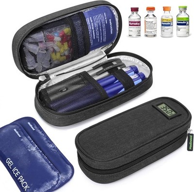 Insulin Cooler Travel Case TSA Approved with Temperature Display Diabetic Medi..
