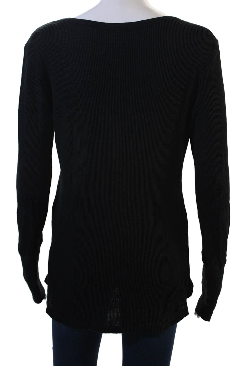 Splendid Women Basic Tunic Button-Up Black Long S… - image 3