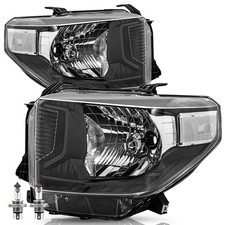 Black Headlight for 2014-2017 Tundra Halogen No Level Adjuster Bulbs Included