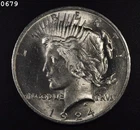 1924 Peace Dollar "CH BU"