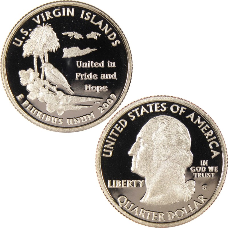2001-S # Proof U.S. VIRGIN ISLANDS Territory Quarter DCAM 25c Coin +1 (BU) Bonus
