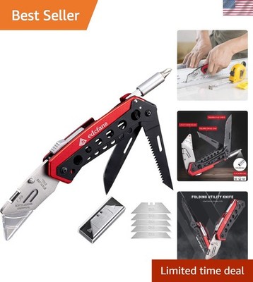 Utility Knife Box Cutter Multi Tool Razor Blades Screwdriver Saw Foldable