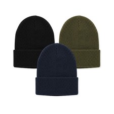 3-Pack 100 Wool Watch Cap - Government Contractor, US Made, Black, Navy,  OD