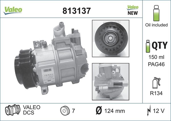 Valeo 813137 Kompressor, Klimaanlage-image