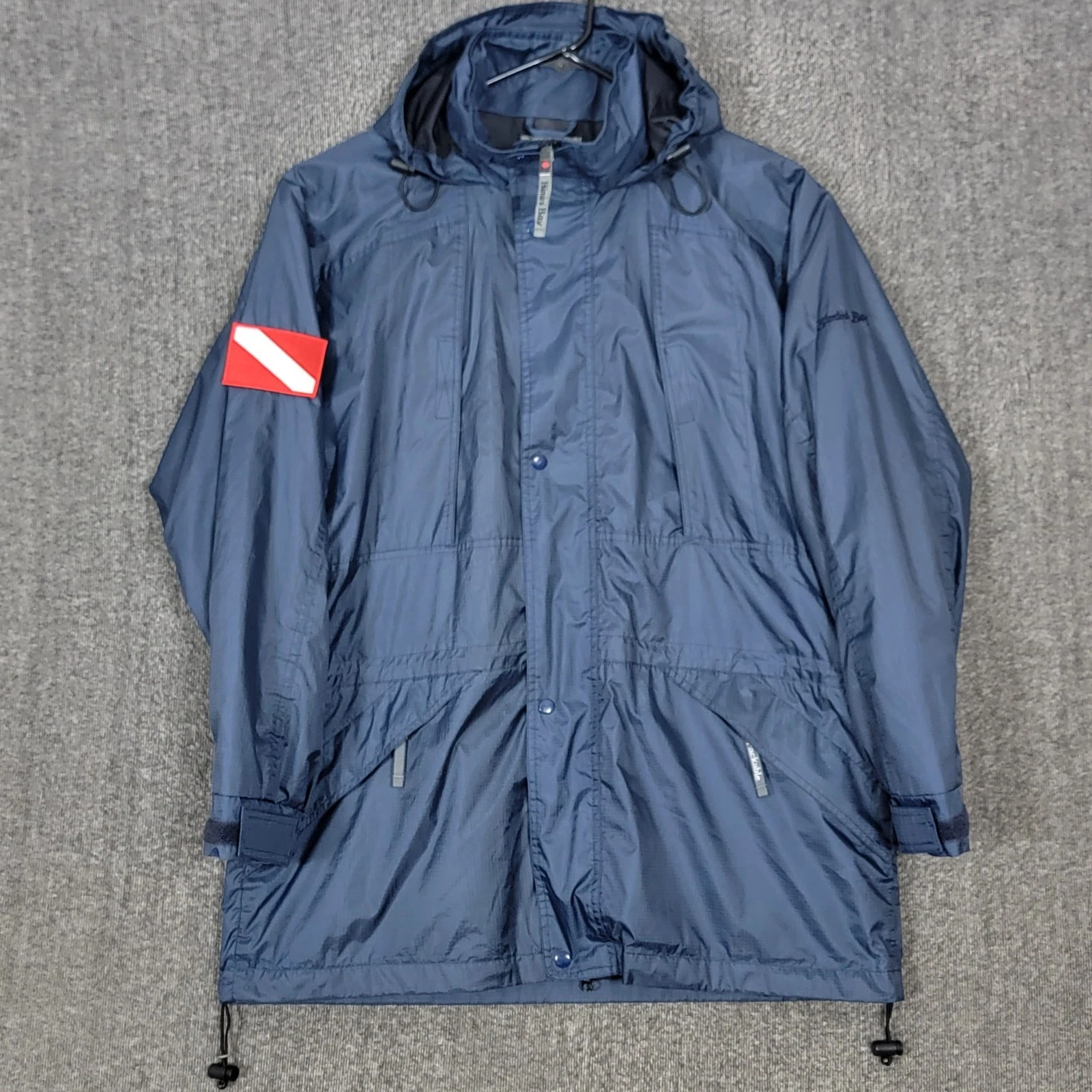 Bimini Bay Outfitters Jacket Mens Large Blue Waterproof Breathable Packable
