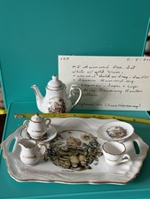 Vintage Miniature Tea Set Teapot Dollhouse M J Hummel Germany Spring