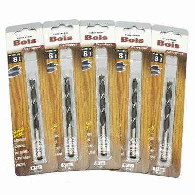 5 Carrefour 8mm Super Sharp Stift Punkt Holz Bohrer Zügel Hergestellt IN Germany